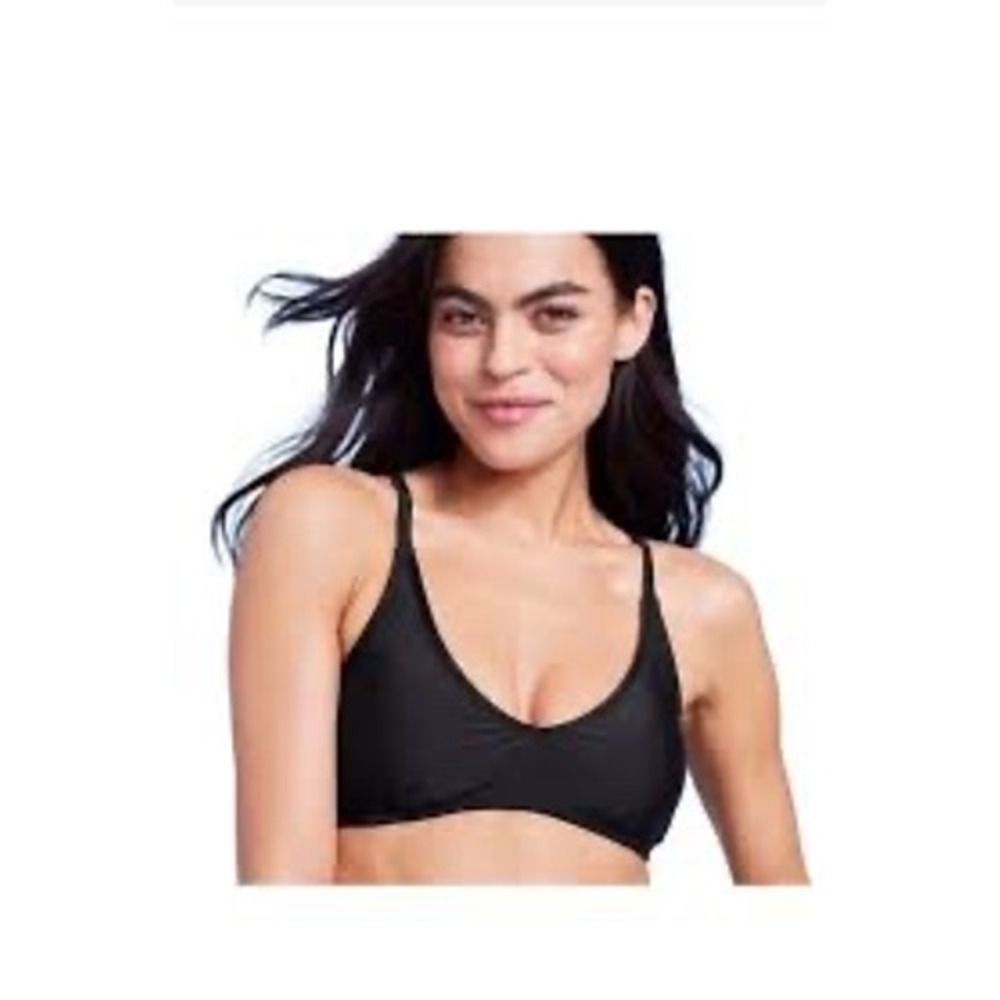 Wild‎ Fable Womens Scoop Front Bikini Top Black Adjustable Straps M 8-10 New